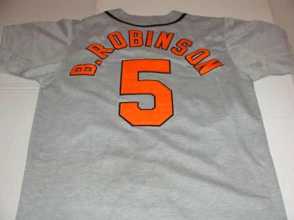 Brooks Robinson Men's Baltimore Orioles Throwback Jersey - Grey Authentic