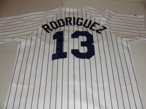 #13 ALEX RODRIGUEZ New York Yankees MLB 3B White PS Throwback Jersey