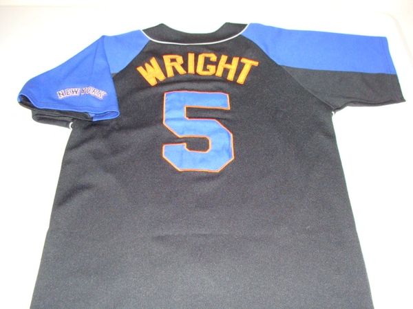 #5 DAVID WRIGHT New York Mets MLB 3B Black Throwback Team Jersey