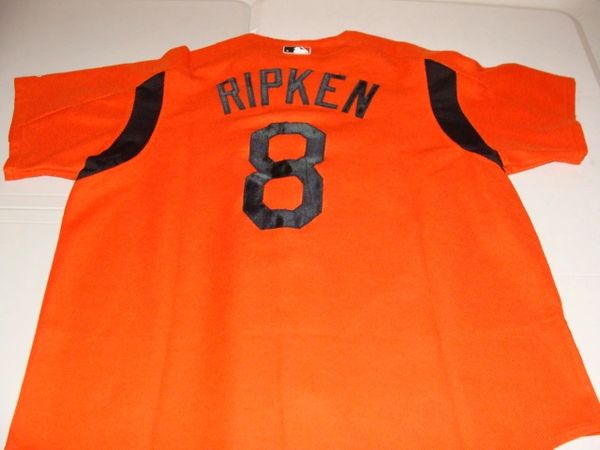 8 CAL RIPKEN Jr. Baltimore Orioles MLB SS/3B White Cotton Throwback Jersey