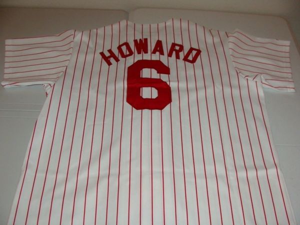 MLB Philadelphia Phillies Ryan Howard #6 Majestic Jersey Sz XL White  Pinstripes