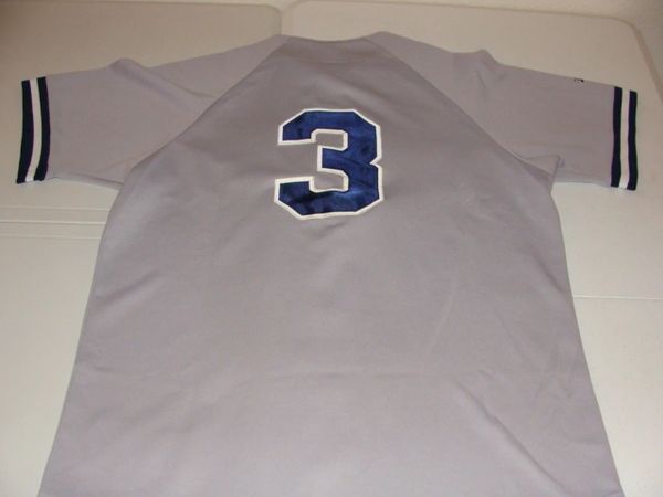 3 BABE RUTH New York Yankees MLB OF/P Grey Throwback Jersey