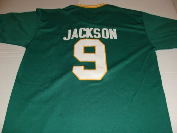 #9 REGGIE JACKSON Oakland Athletics MLB OF Green Throwback Jersey