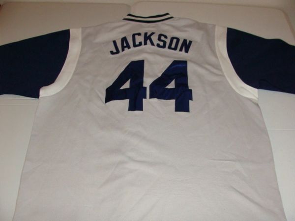 #44 REGGIE JACKSON New York Yankees MLB OF Grey Throwback Team Jersey