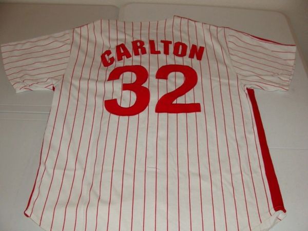 #32 STEVE CARLTON Philadelphia Phillies MLB Pitcher White PS Throwback Jersey
