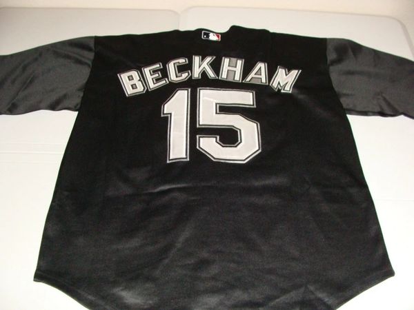 #15 GORDON BECKHAM Chicago White Sox MLB Infielder Black Throwback Jersey