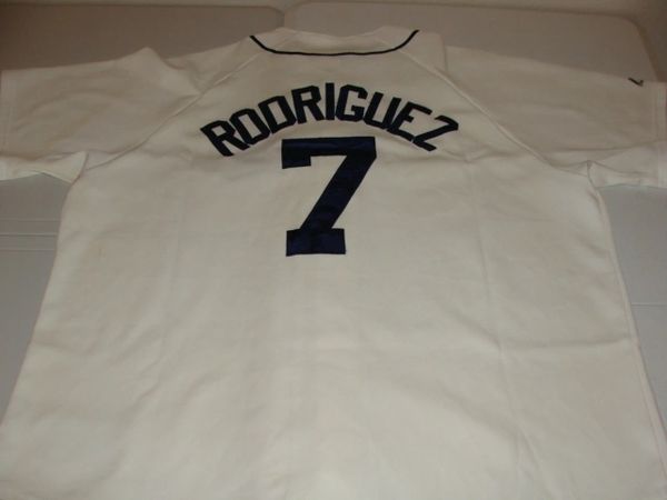 7 PUDGE RODRIGUEZ Detroit Tigers MLB Catcher White Throwback
