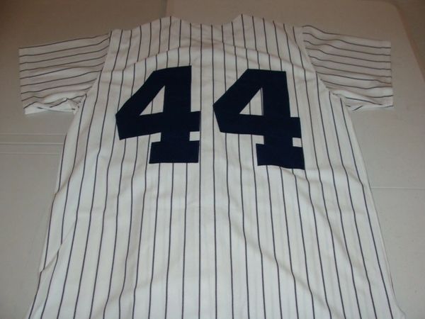#44 REGGIE JACKSON New York Yankees MLB OF White PS Throwback Jersey