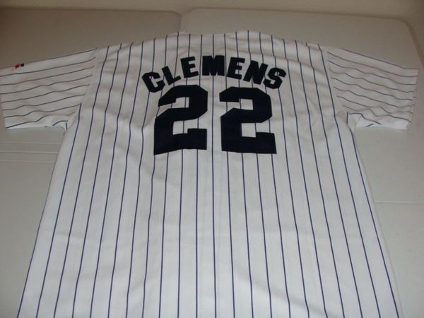 #22 ROGER CLEMENS New York Yankees MLB Pitcher White PS Throwback Jersey