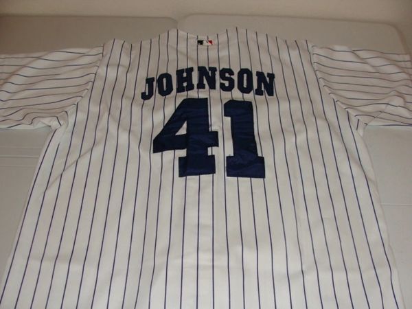 41 RANDY JOHNSON New York Yankees MLB Pitcher White PS M&N Throwback Jersey