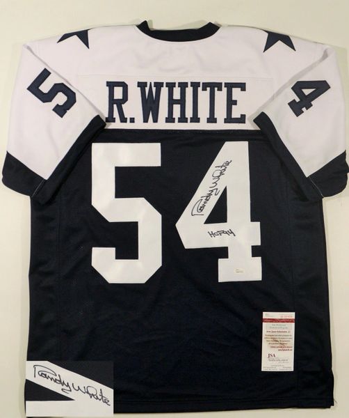 54 RANDY WHITE Dallas Cowboys NFL LB/DT Blue TG Throwback Jersey  AUTOGRAPHED