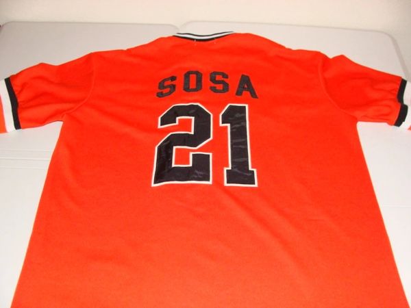 21 SAMMY SOSA Baltimore Orioles MLB OF Orange Throwback Jersey