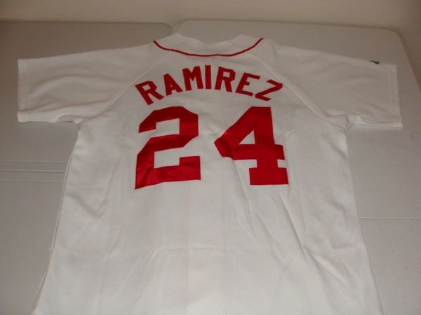 #24 MANNY RAMIREZ Boston Red Sox MLB OF White Throwback Jersey