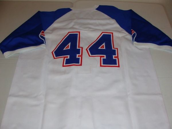 44 HANK AARON Milwaukee/Atlanta Braves MLB OF White Mint Throwback Jersey