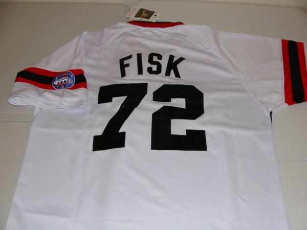72 CARLTON FISK Chicago White Sox MLB Catcher White Mint Throwback Jersey