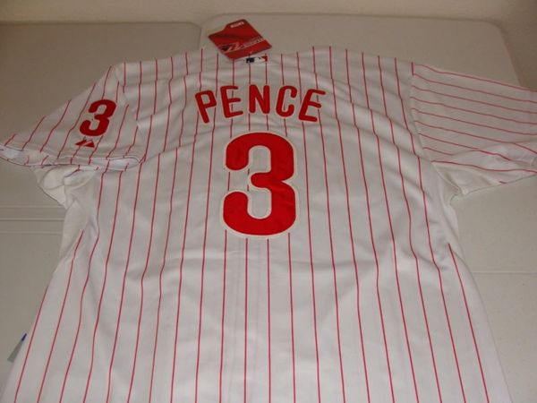 #3 HUNTER PENCE Philadelphia Phillies MLB OF White PS Mint Throwback Jersey