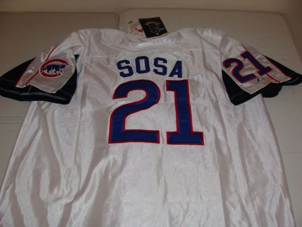 21 SAMMY SOSA Chicago Cubs MLB OF White Mint Throwback Jersey