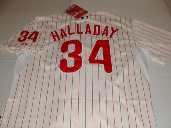 34 ROY HALLADAY Philadelphia Phillies MLB Pitcher White PS Mint Throwback  Jersey