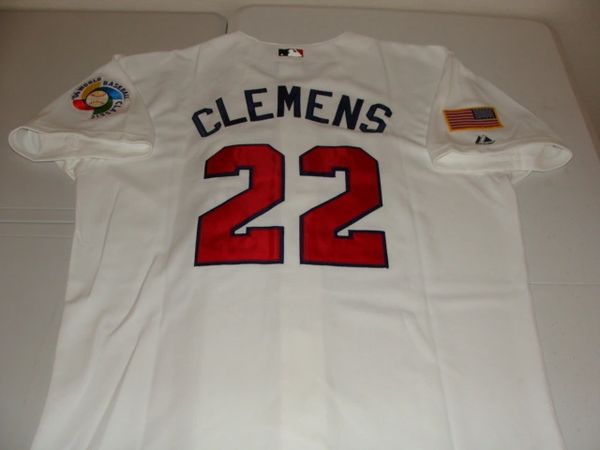 #22 ROGER CLEMENS Team USA Pitcher White Mint 2006 WBC Throwback Jersey