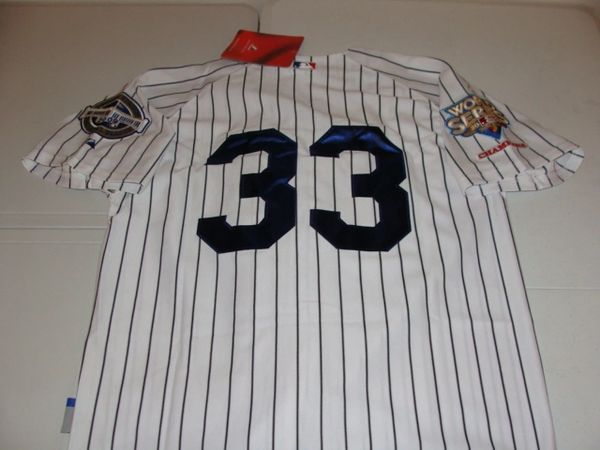 New York Yankees MLB Authentic Majestic Jersey 2009 Inaugural Season Patch  Sz 48