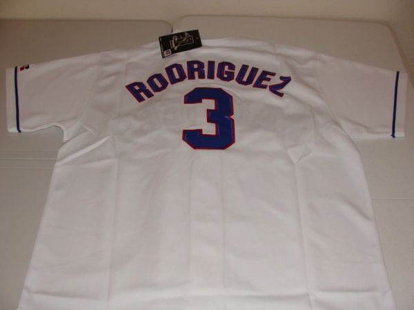 #3 ALEX RODRIGUEZ Texas Rangers MLB SS White Mint Throwback Jersey