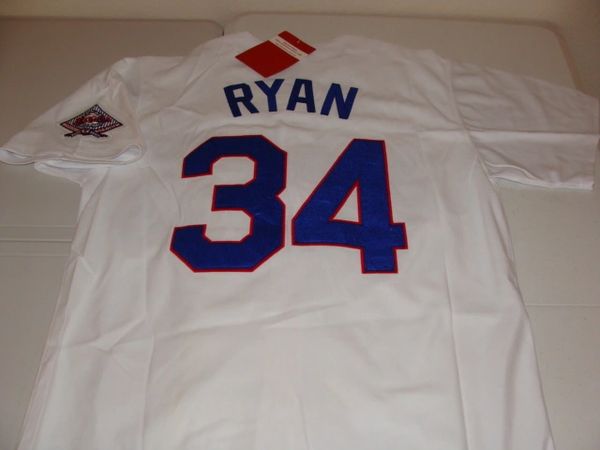34 NOLAN RYAN Texas Rangers MLB Pitcher Grey Mint Throwback Jersey