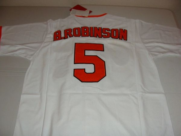 #5 BROOKS ROBINSON Baltimore Orioles MLB 3B White Mint Throwback Jersey