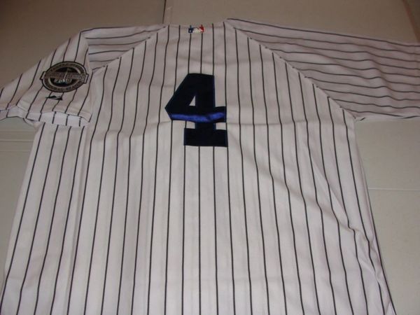 4 LOU GEHRIG New York Yankees MLB 1B White PS Mint Throwback Jersey