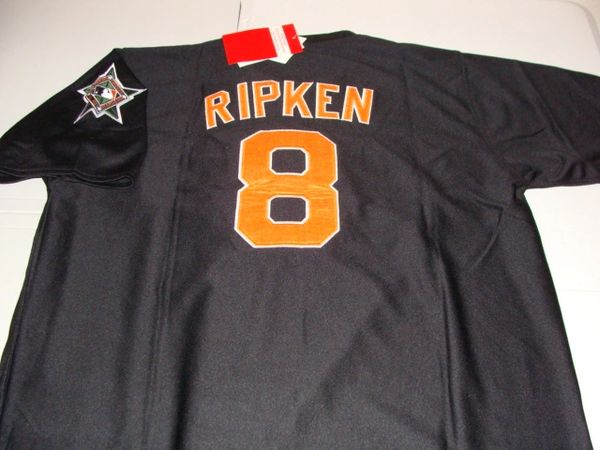 #8 CAL RIPKEN Jr. Baltimore Orioles MLB SS/3B Black Mint Throwback Jersey