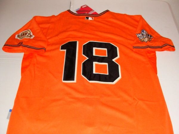 #18 MATT CAIN San Francisco Giants MLB Pitcher Orange 2010 WS Mint Throwback Jersey