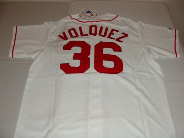 #36 EDINSON VOLQUEZ Cincinnati Reds MLB Pitcher White Mint Throwback Jersey