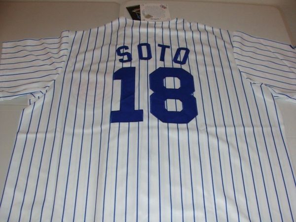 #18 GEOVANY SOTO Chicago Cubs MLB Catcher White PS Mint Throwback Jersey