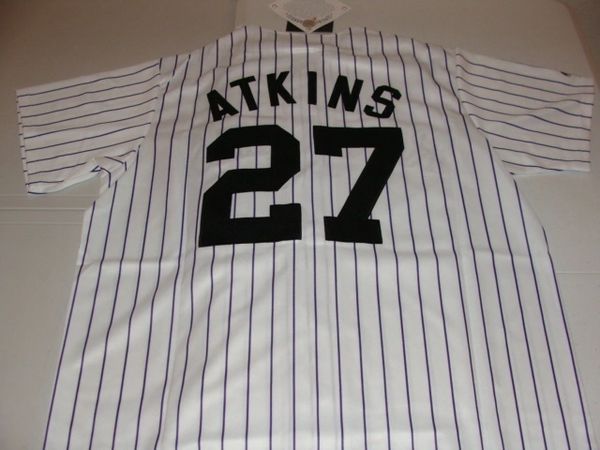 #27 GARRETT ATKINS Colorado Rockies MLB 3B White PS Mint Throwback Jersey