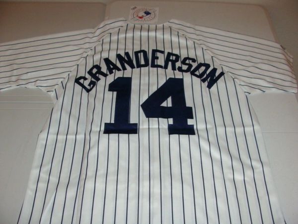#14 CURTIS GRANDERSON New York Yankees MLB OF White PS Mint Throwback Jersey