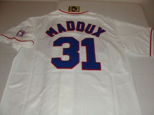 #31 GREG MADDUX Chicago Cubs MLB Pitcher White HOF Mint Throwback Jersey