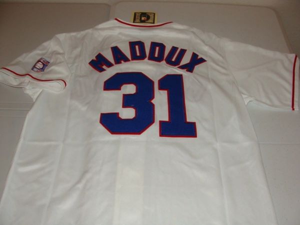 Throwback Chicago Cubs Greg Maddux #31 Cream Color XL Baseball Jersey