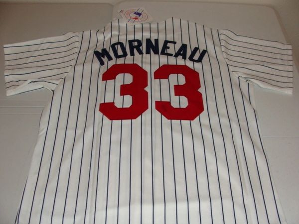 33 JUSTIN MORNEAU Minnesota Twins MLB 1B/DH White PS Mint Throwback Jersey