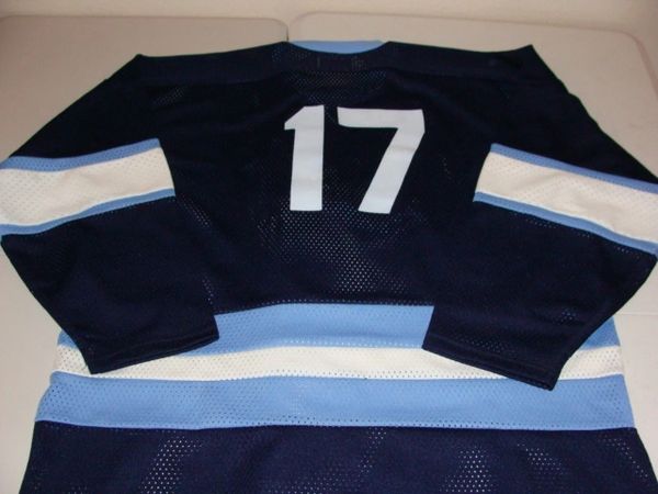 #17 HOUSTON Aeros WHA Hockey Blue Throwback Jersey