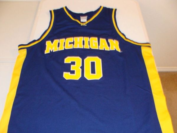 #30 MICHIGAN Wolverines NCAA Basketball Blue Throwback Team Jersey