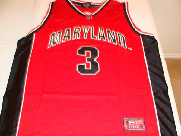 3 MARYLAND Terrapins NCAA Basketball Red Throwback Team Jersey