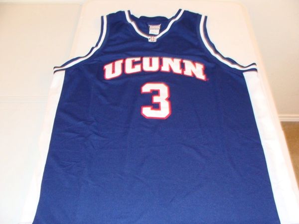 #3 UCONN Huskies NCAA Basketball Blue Throwback Team Jersey