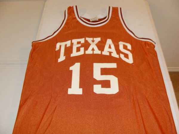 15 TEXAS Longhorns NCAA Basketball Orange Throwback Team Jersey