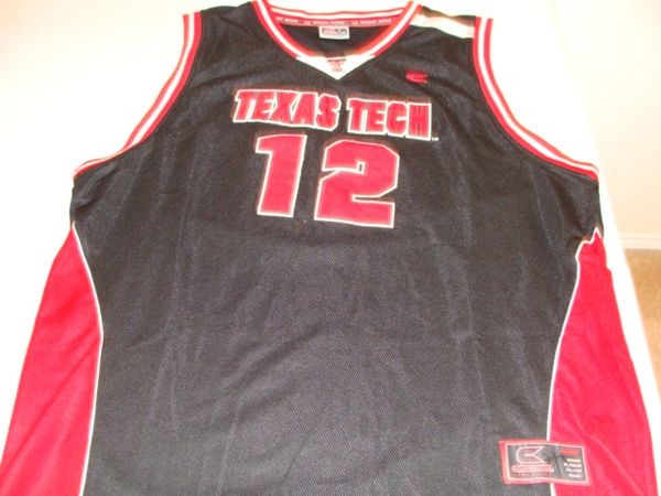 #12 TEXAS TECH Red Raiders NCAA Basketball Black Throwback Team Jersey