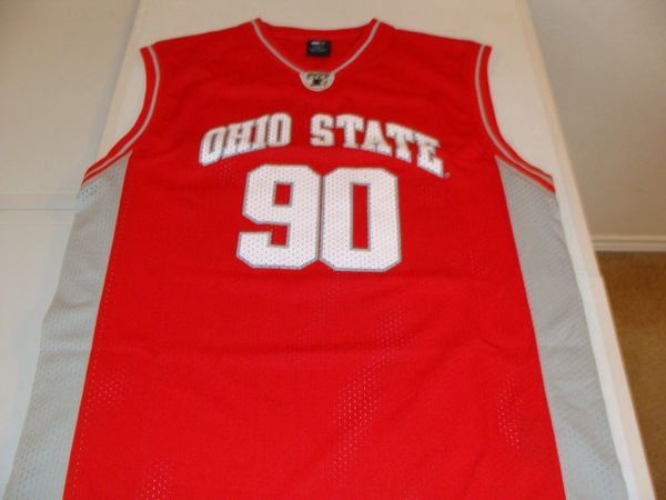 #90 OHIO STATE Buckeyes NCAA Basketball Red Throwback Team Jersey
