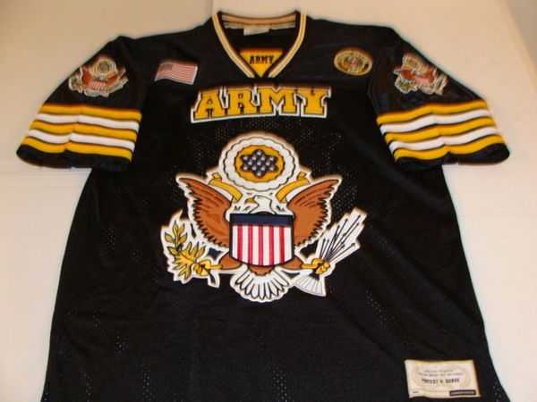 U. S. ARMY Protect and Serve Black Football Style Throwback Jersey