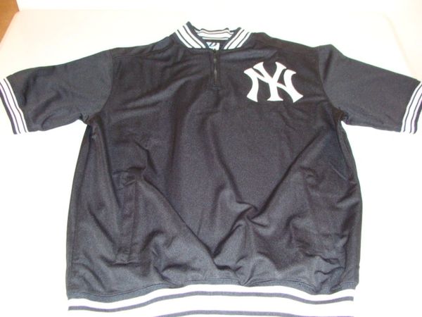 NEW YORK Yankees MLB Baseball Black Pullover Throwback Jacket