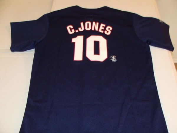 #10 CHIPPER JONES Atlanta Braves MLB 3B/OF Blue Throwback Youth Jersey