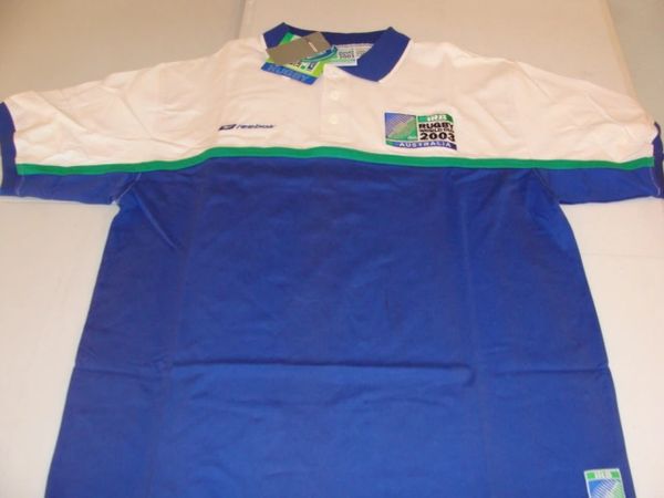 iRB RUGBY World Cup 2003 Australia Blue/White Official Mint Throwback Polo Shirt