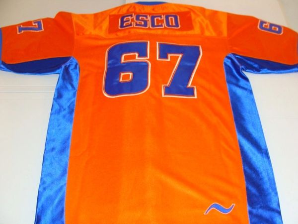 #67 Willie ESCO Orange/Blue Throwback Football Style Jersey