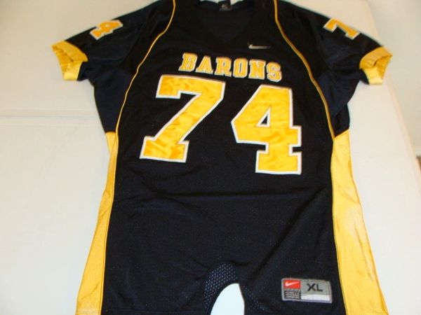 #74 BARONS Football Black Authentic Throwback Game Jersey